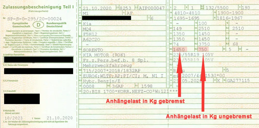 Beispiel Zulassungsschein